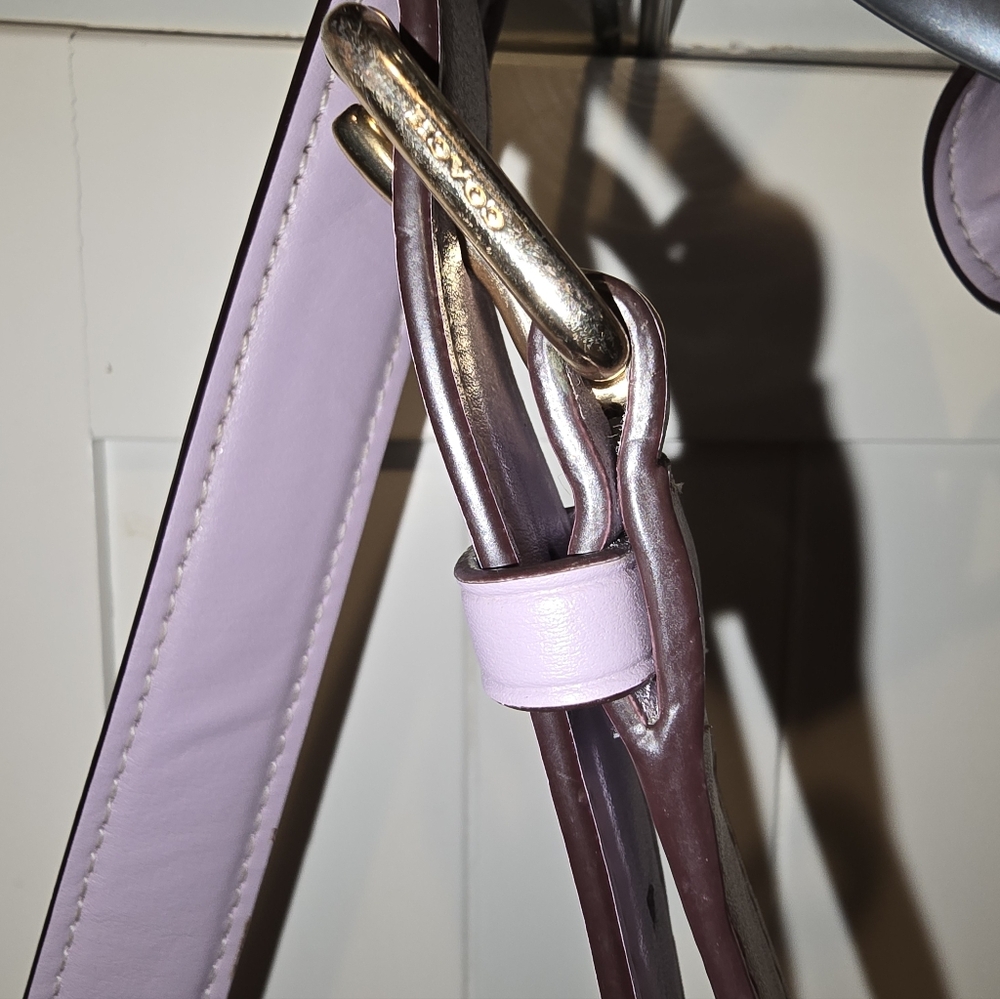 Coach Georgie Quilted Crossbody Bag Lavender Grey - Picture 11 of 15